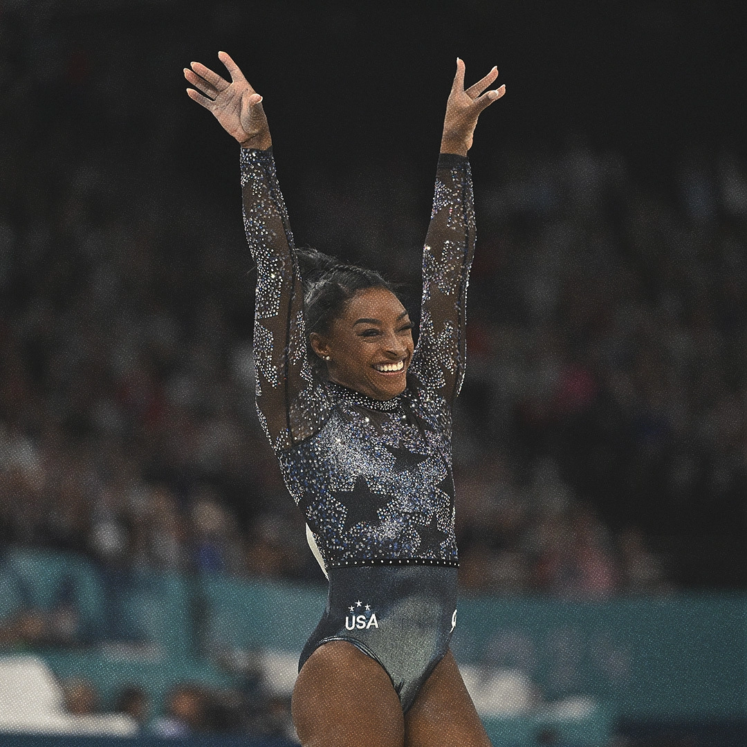 Simone Biles aux JO de Paris 2024.